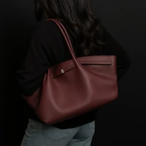 Burgundy tote bag