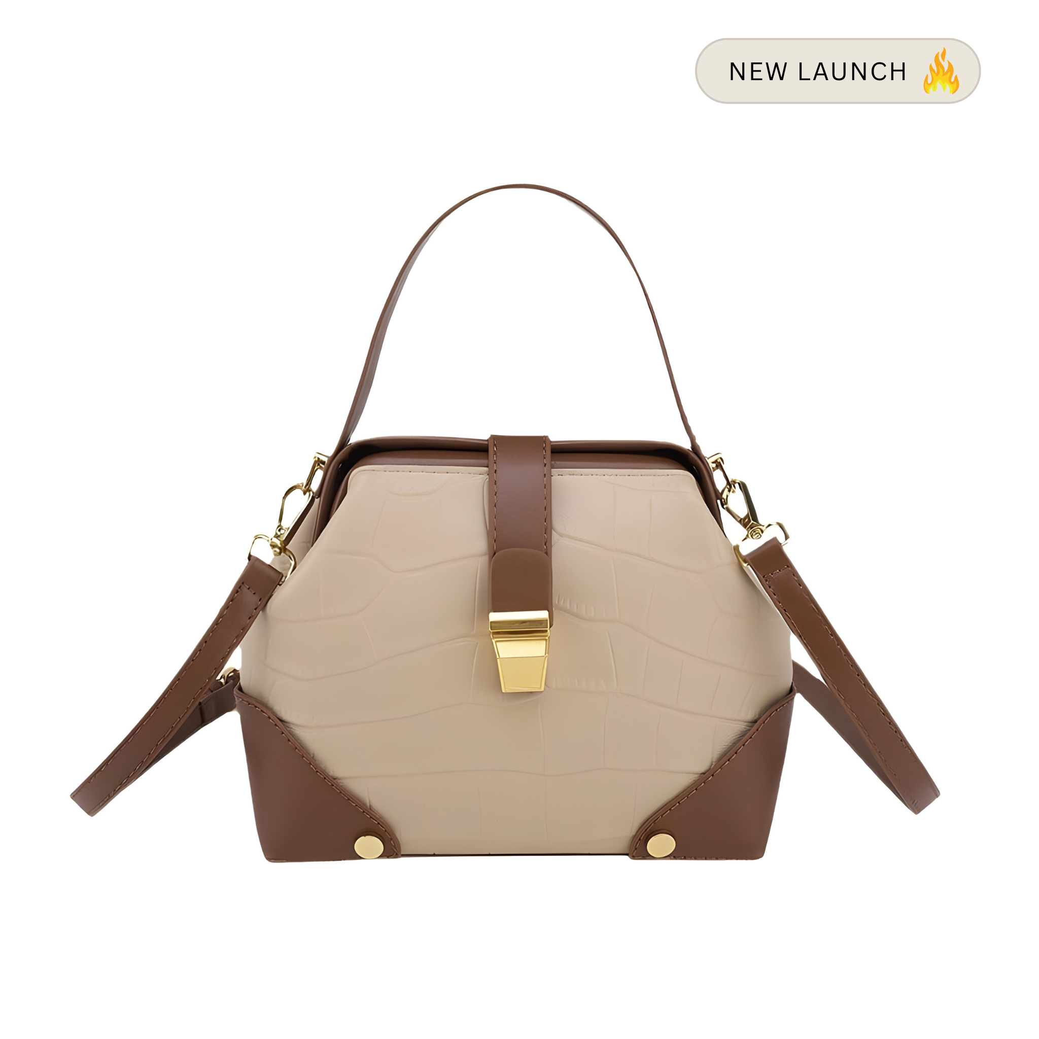 Brown khaki bucket bag