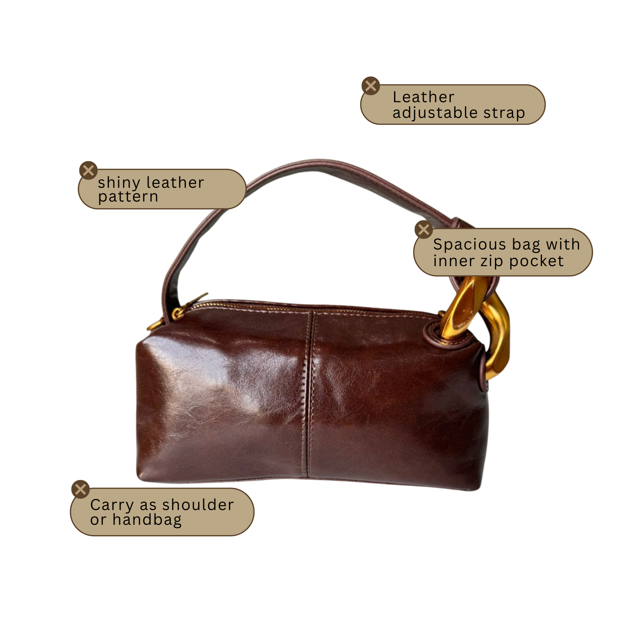 Dumpling shine leather Bag - Image 5