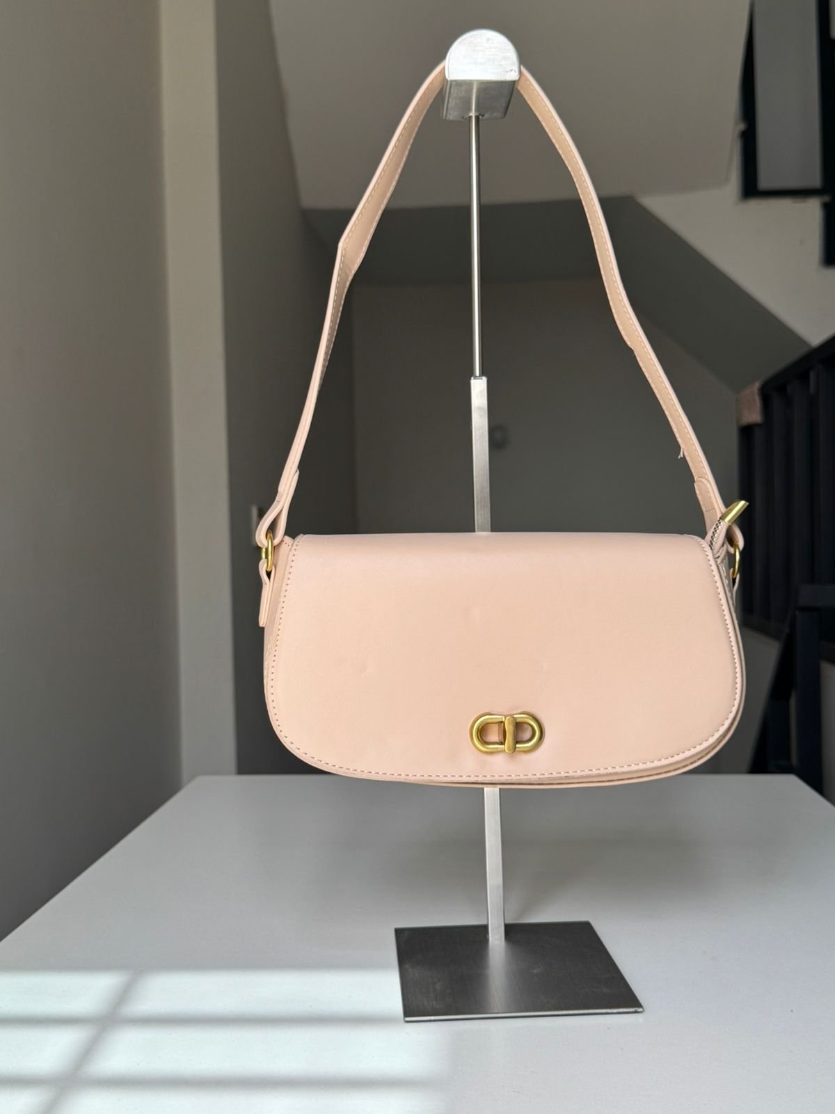 horizontal apricot compact bag