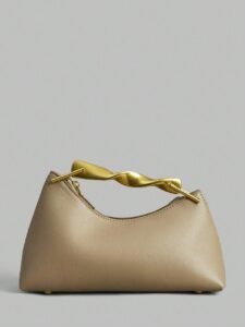 Minimalist Asymmetrical apricot color Bag