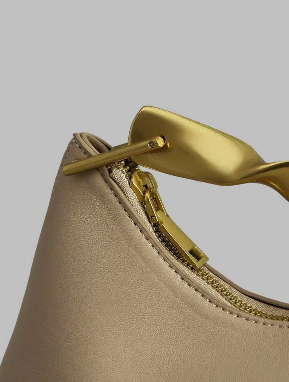 Minimalist Asymmetrical apricot color Bag - Image 3