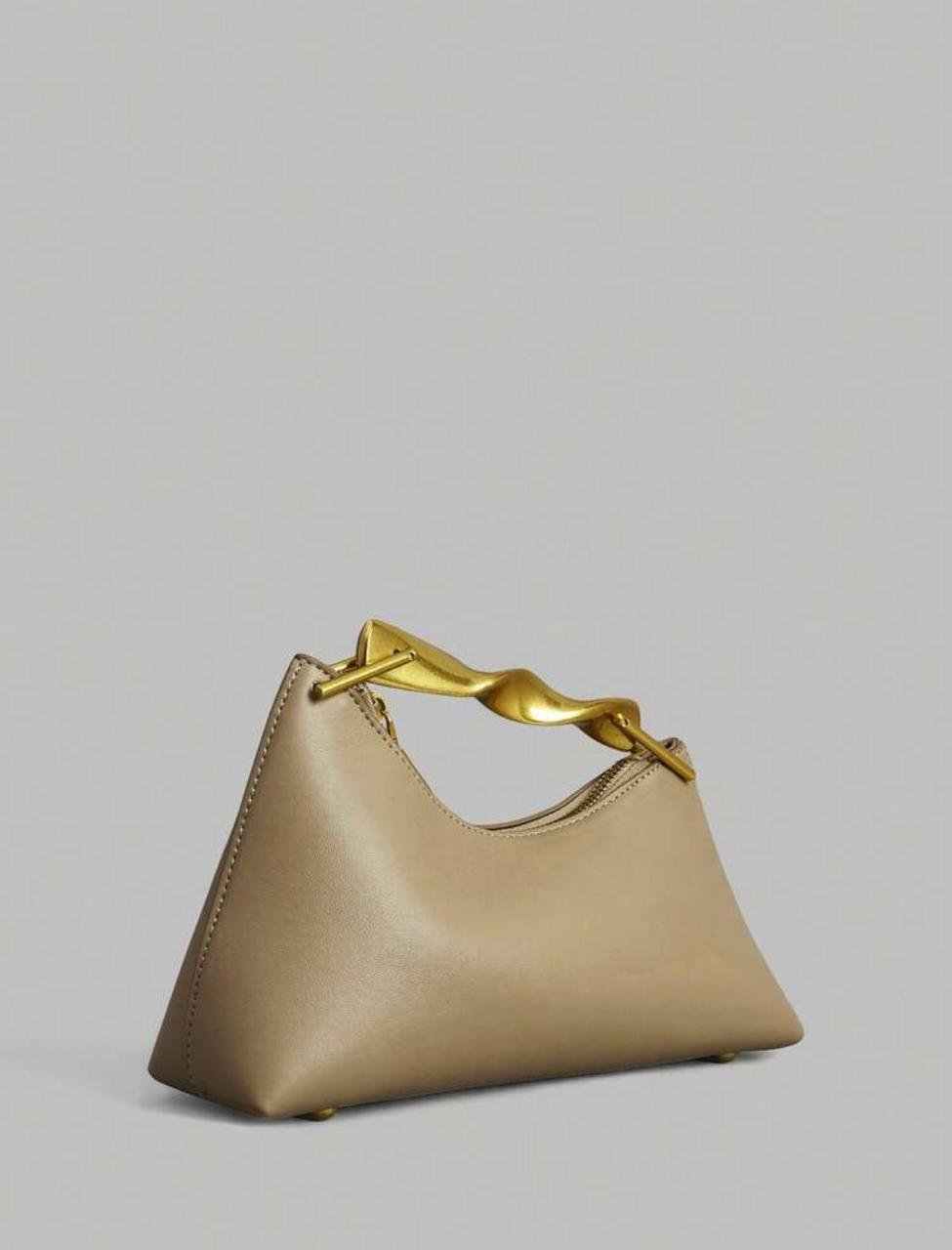 Minimalist Asymmetrical apricot color Bag - Image 2