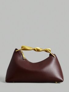 Minimalist Asymmetrical dark coffee color Bag