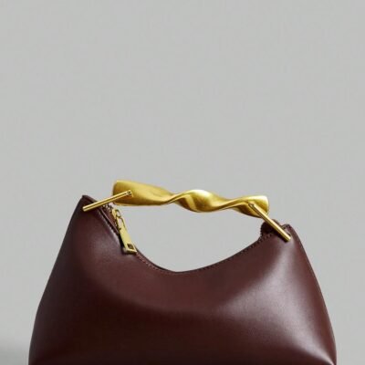 Minimalist Asymmetrical dark coffee color Bag