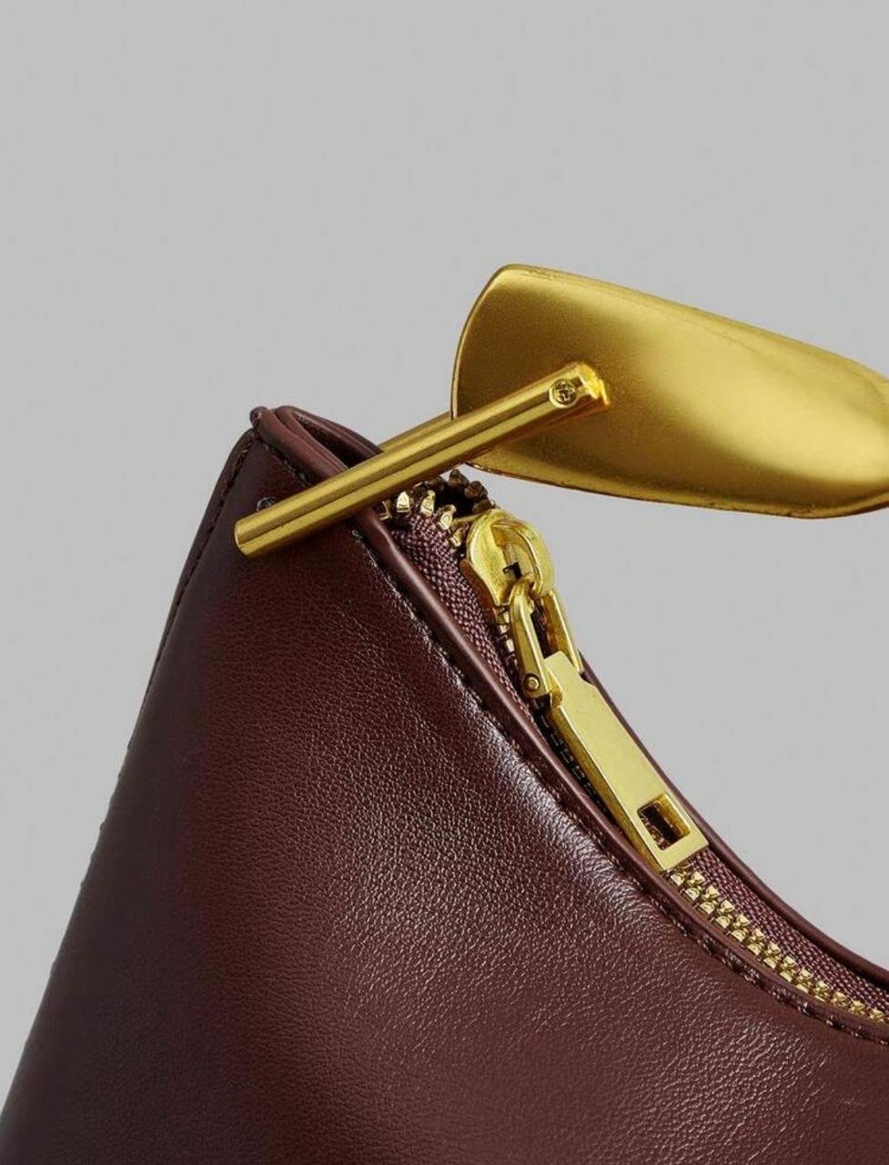Minimalist Asymmetrical dark coffee color Bag - Image 3