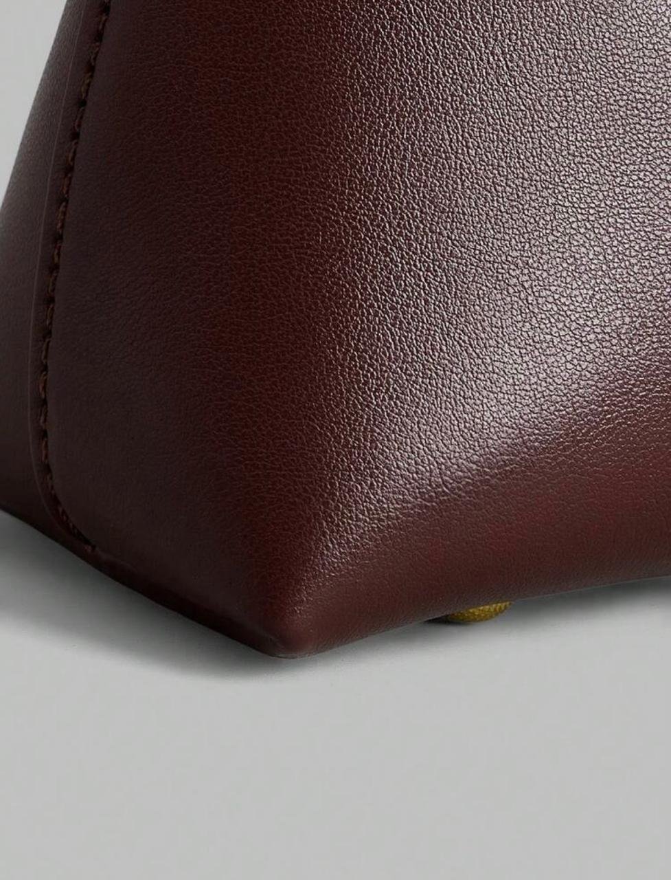 Minimalist Asymmetrical dark coffee color Bag - Image 4